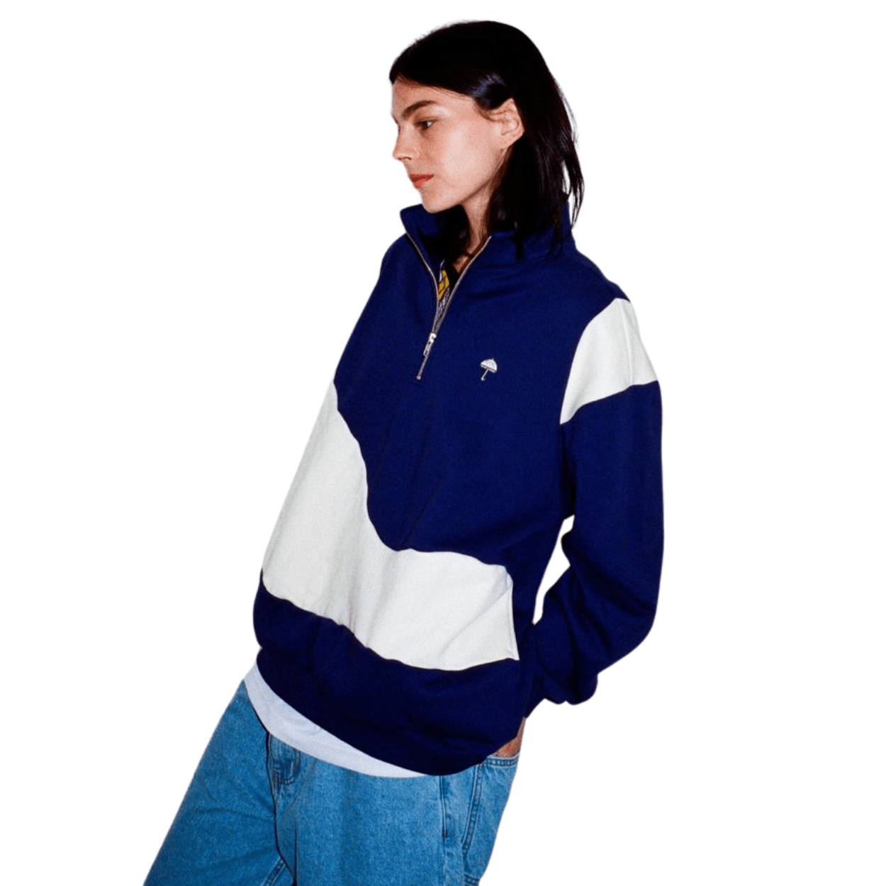 Helas Forma Quarter Zip | Navy & Beige - The Vines Supply Co