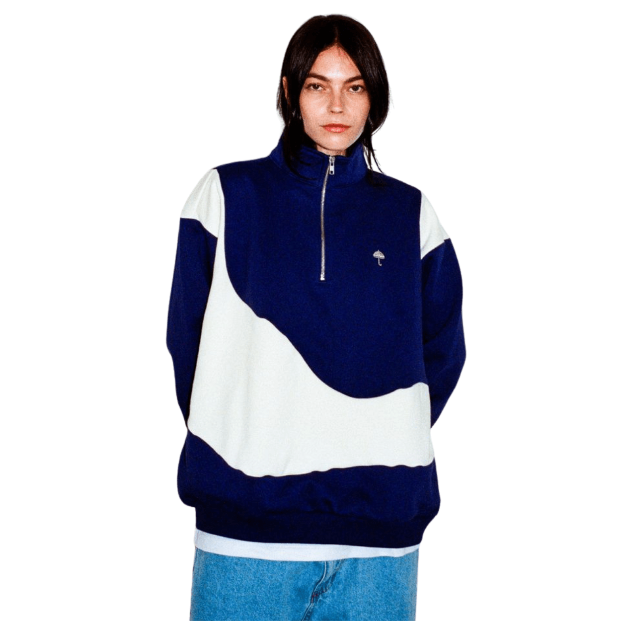 Helas Forma Quarter Zip | Navy & Beige - The Vines Supply Co