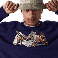 Helas Horses Knit Crewneck | Navy Blue - The Vines Supply Co