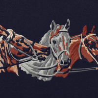 Helas Horses Knit Crewneck | Navy Blue - The Vines Supply Co