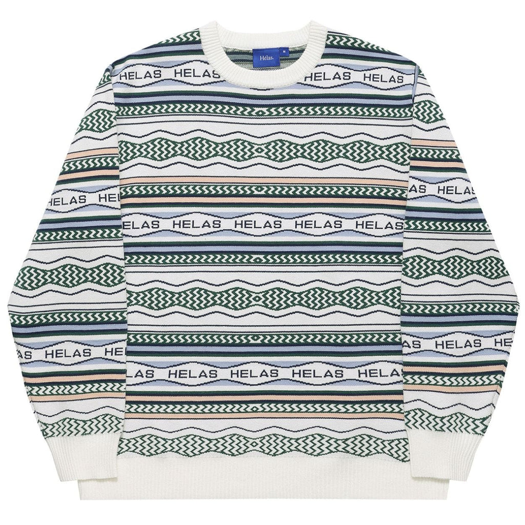 Light beige Helas Kool Knit Coogi crewneck jumper with a textured knit pattern, displayed on a plain background.