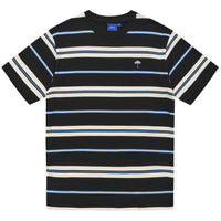 Black Helas Raye striped T-shirt featuring bold horizontal stripes, casual fit, and classic crew neckline.