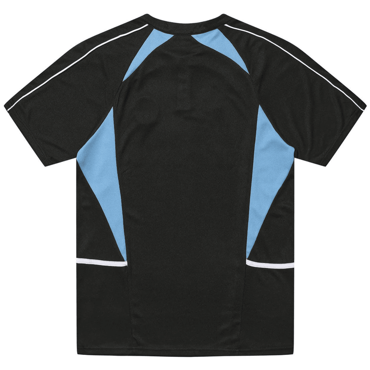 Helas Dolphin football jersey shirt in black and blue, featuring team graphics and sporty design.