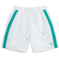 White Helas Facile Sport shorts displayed on a model, featuring a relaxed fit and athletic design.