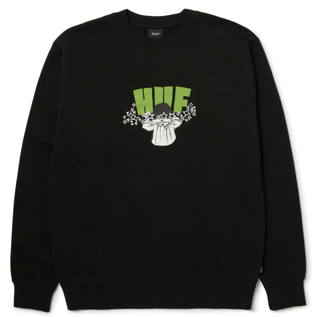 HUF Dazed Crewneck Sweater | Black - The Vines Supply Co