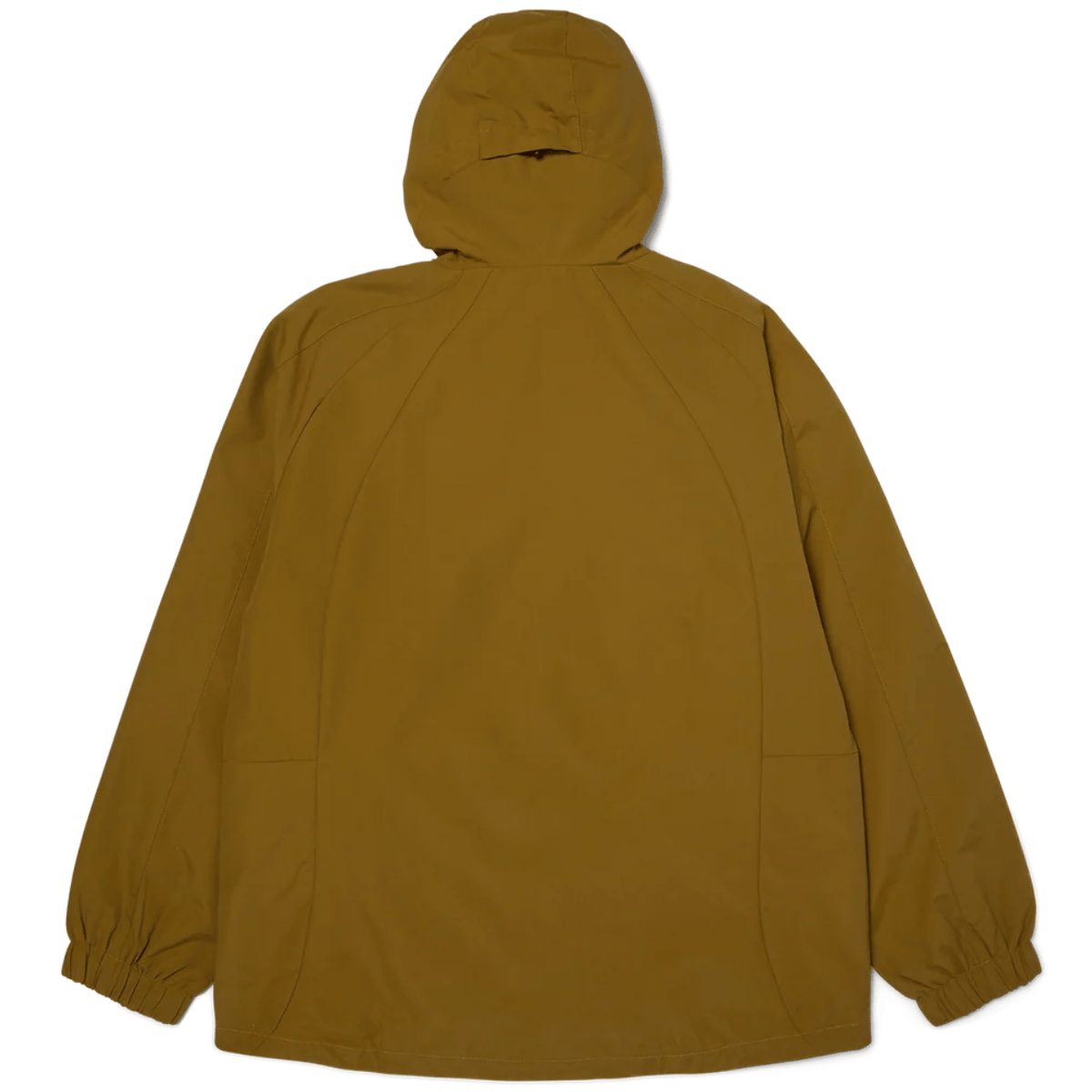 HUF All Caps Shell Jacket in rich brown, lightweight outdoor jacket with water-resistant material and adjustable hood.