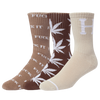 HUF Variety 3 Pack Socks | Dark Brown, Brown & Oatmeal - The Vines Supply Co
