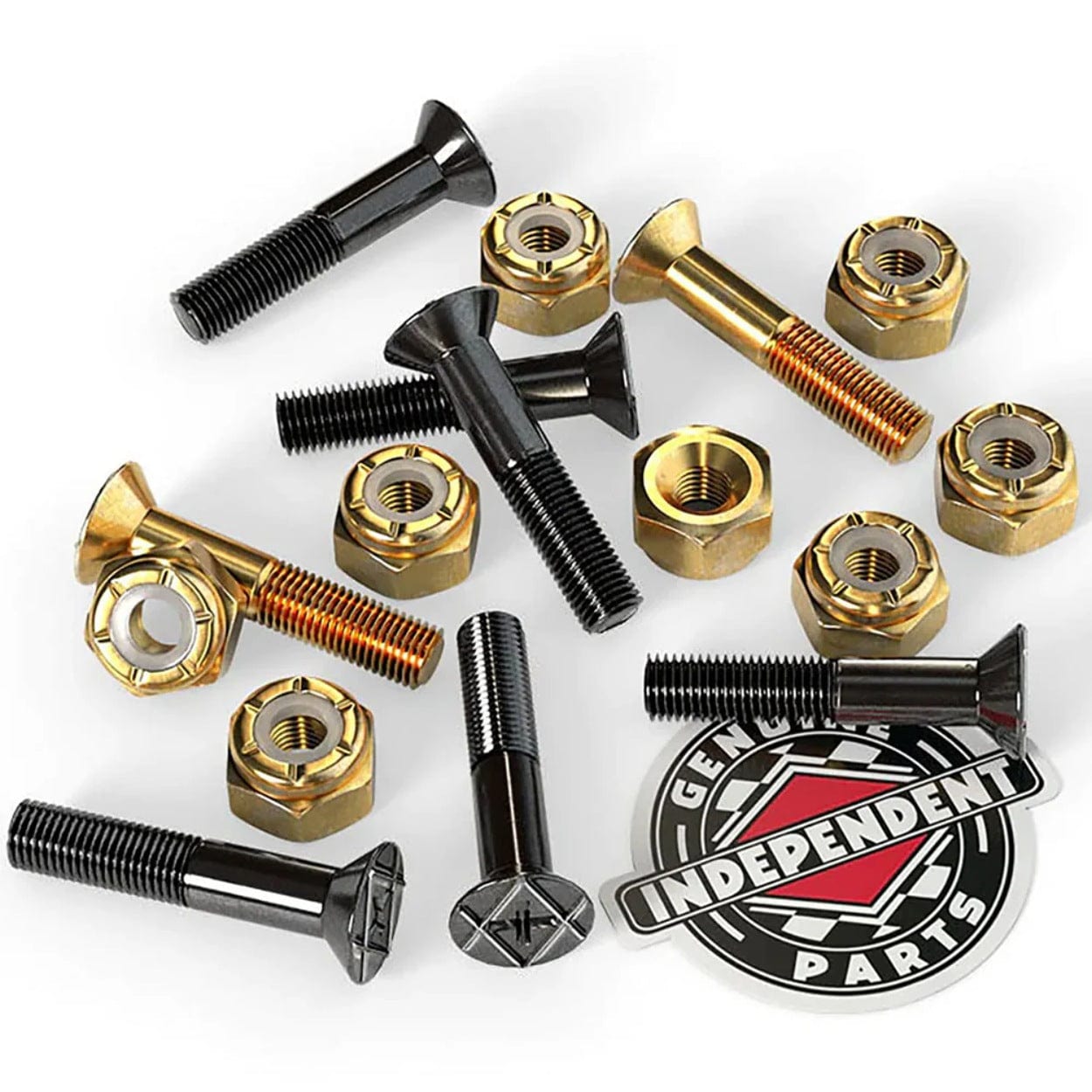 Independent Trucks Skateboard Bolts | 1" Black & Gold - The Vines Supply Co