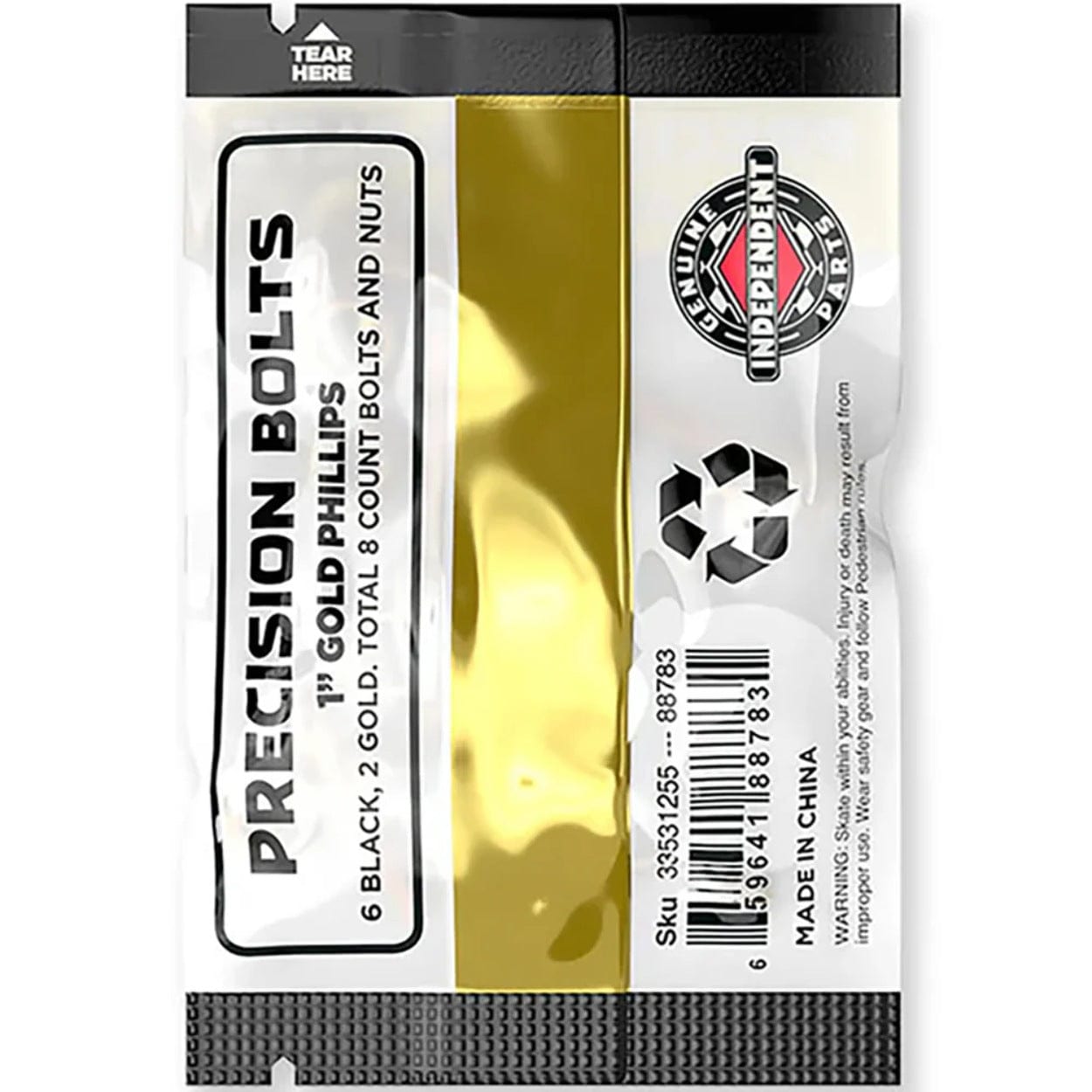 Independent Trucks Skateboard Bolts | 1" Black & Gold - The Vines Supply Co