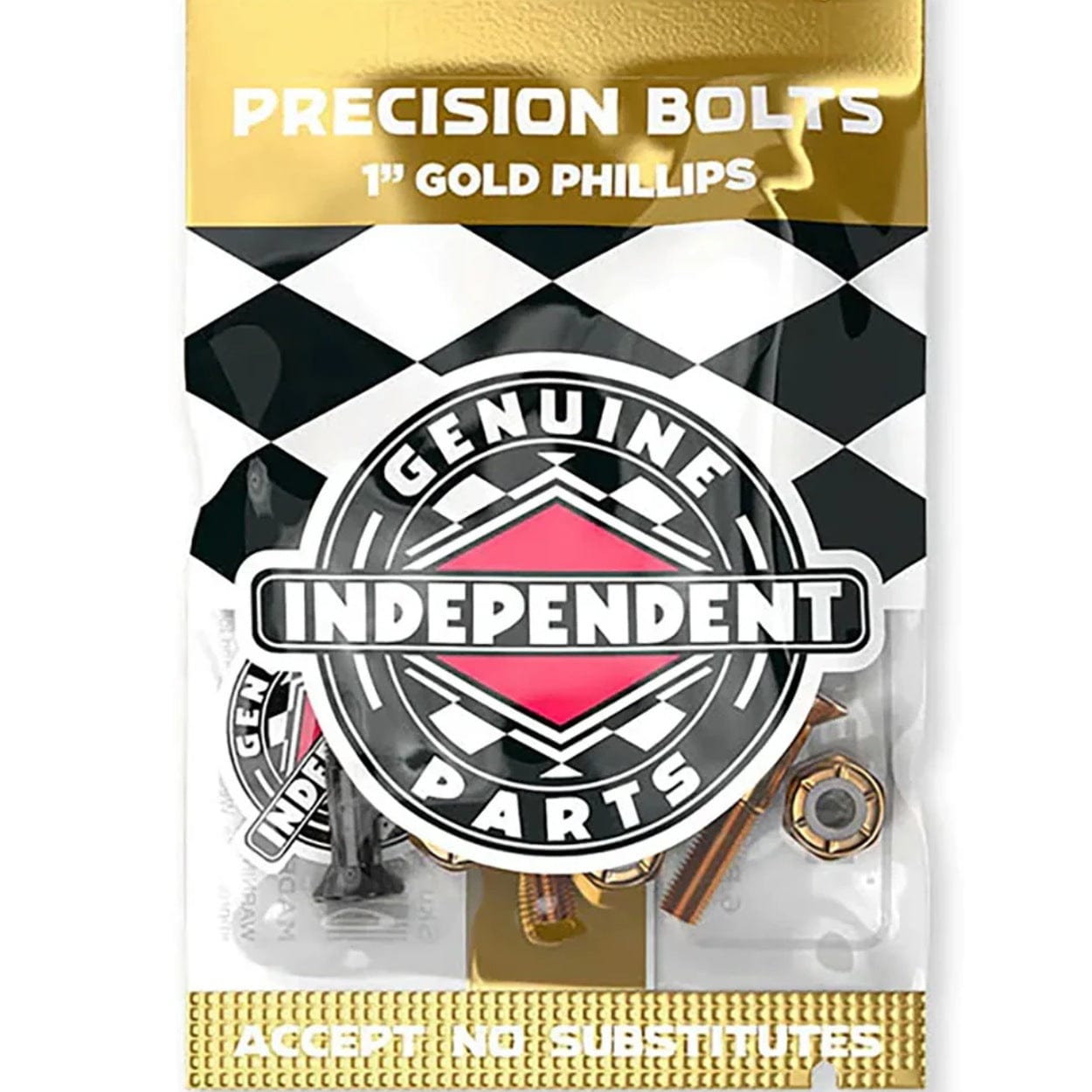 Independent Trucks Skateboard Bolts | 1" Black & Gold - The Vines Supply Co