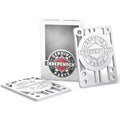 White Independent skateboard riser pads, 1/8 inch thick, designed to elevate and protect skateboard trucks during riding.