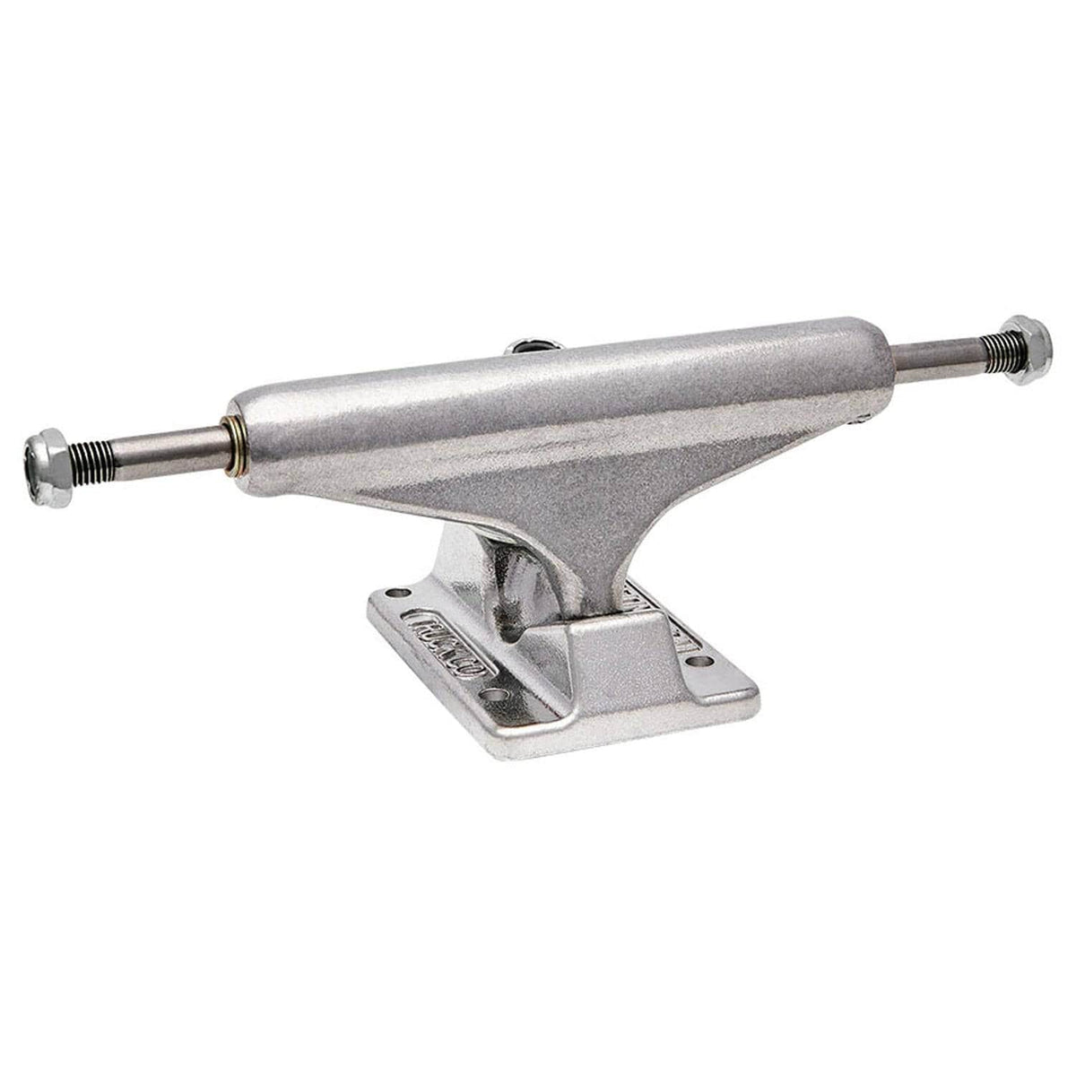 Polished Independent Stage 11 skateboard trucks in silver, featuring durable truck design and polished metal finish.