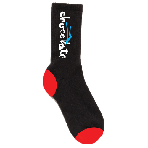 Lakai x Chocolate Skateboards Chunk Logo Socks | Black - The Vines Supply Co