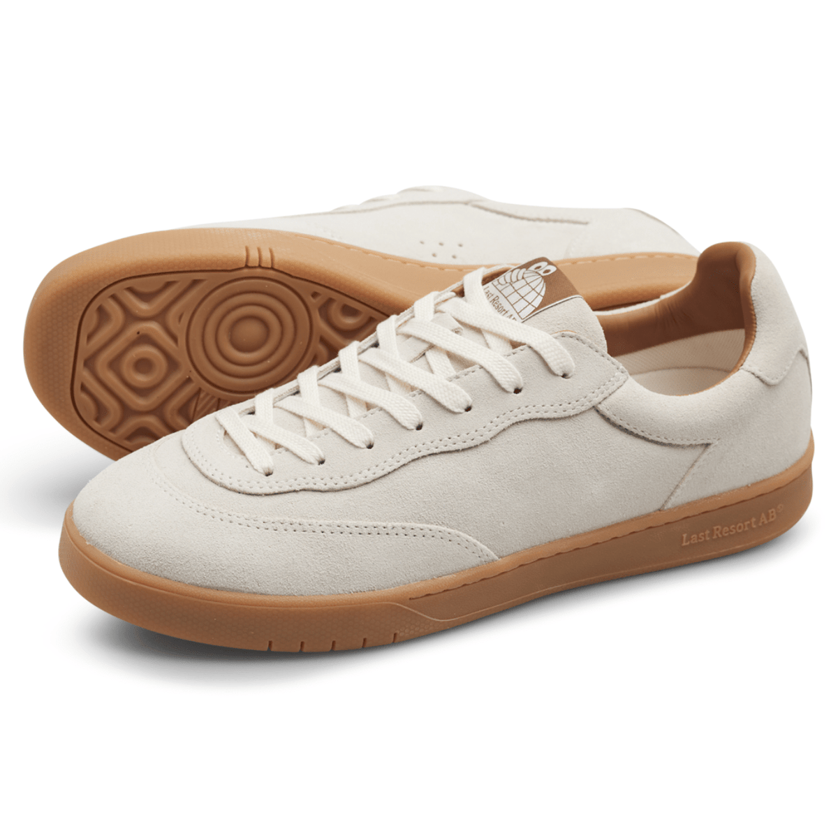 Last Resort AB CM001 Suede Lo Skate Shoes | White & Gum - The Vines Supply Co