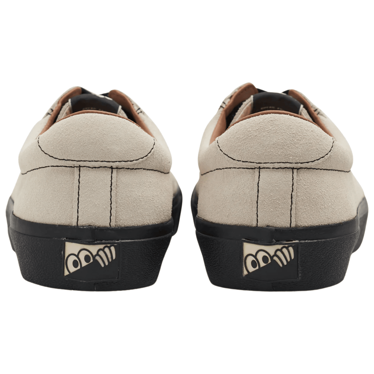 Last Resort AB VM001 Suede Lo Skate Shoes in white and black, featuring a low-top design and skateboarding style.