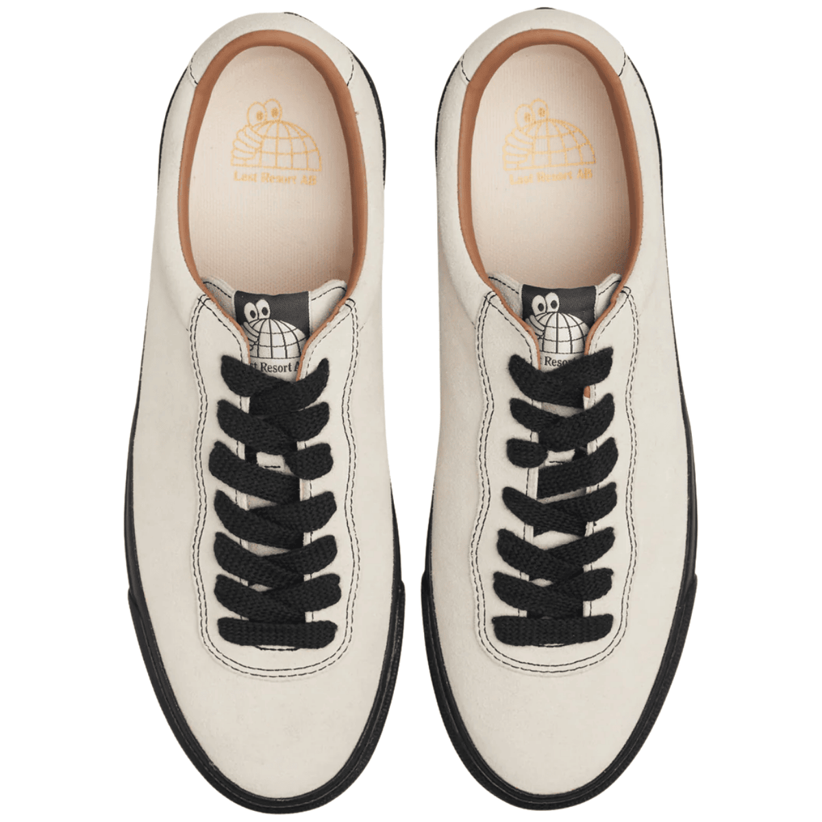Last Resort AB VM001 suede lo skate shoes in white and black with classic design and skate shoe features.
