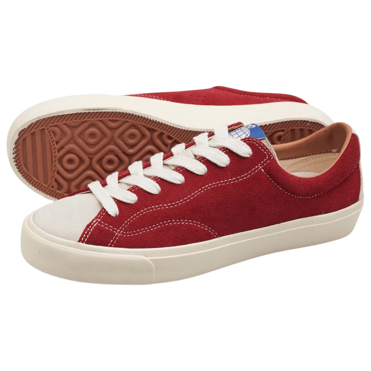 Last Resort AB VM003 Suede Lo Skate Shoes | Old Red & White - The Vines Supply Co