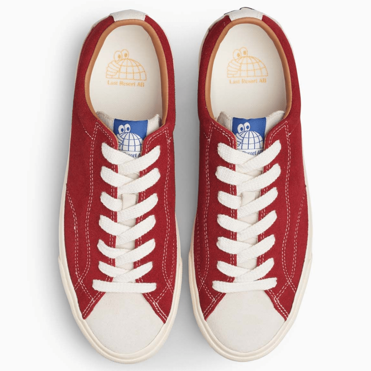 Last Resort AB VM003 Suede Lo Skate Shoes | Old Red & White - The Vines Supply Co