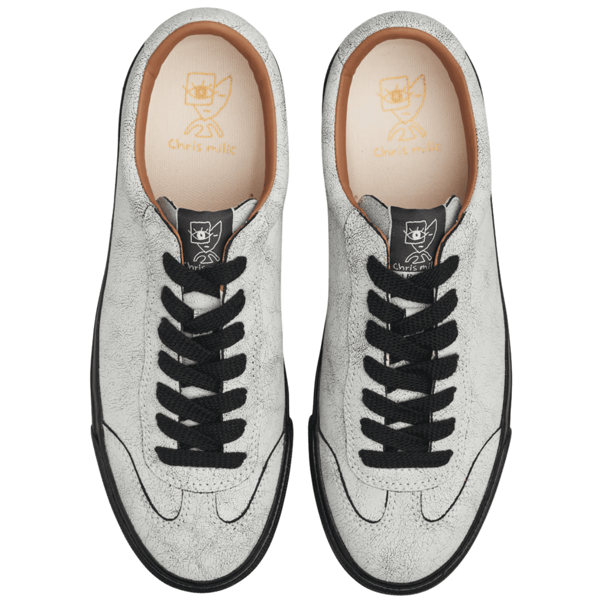 Last Resort AB VM004 Milic suede skate shoes in artisan white and black, featuring a low-top design and durable construction.
