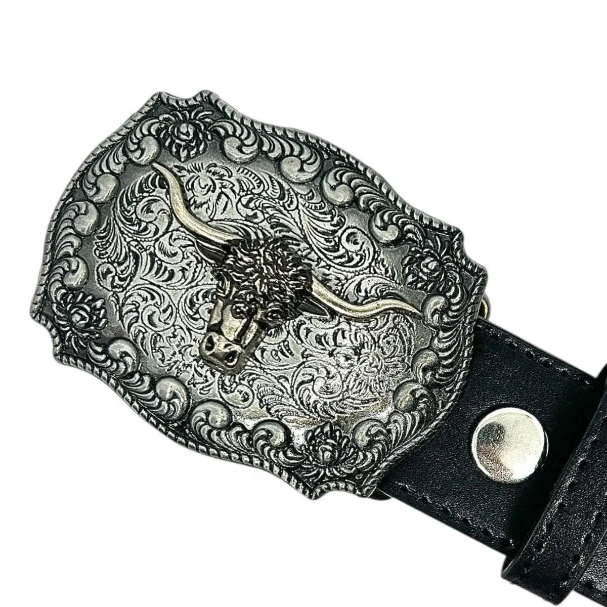 Black Loosey Interchangeable Buckle Belt with multiple buckle options, made by Loosey Belts for versatile style.