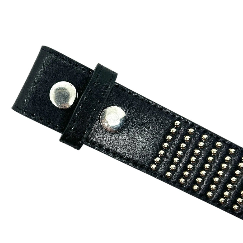 Black Loosey Interchangeable Buckle Belt with adjustable strap and metal buckle, casual accessory for versatile styling.