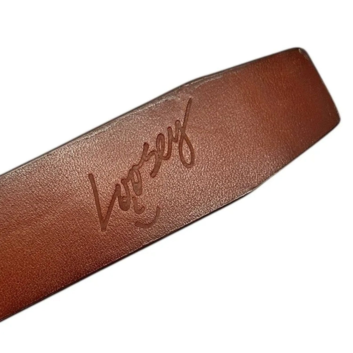 Brown Loosey Premium Buckle Belt from Loosey Belts, showcasing its stylish buckle and classic leather strap.