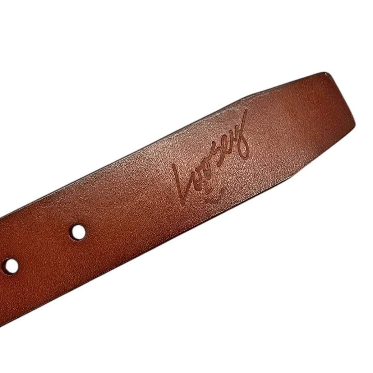 Brown Loosey Premium Buckle Belt from Loosey Belts, showcasing its classic leather strap and sturdy buckle.