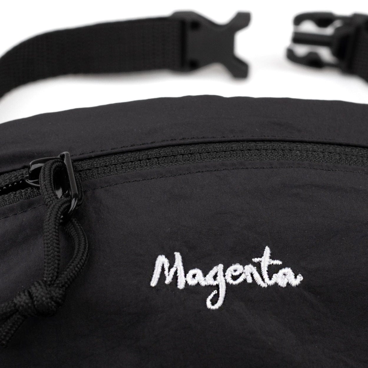 Magenta Skateboards Script Banana Bag | Black - The Vines Supply Co