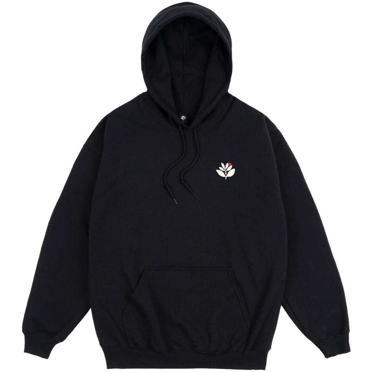 Magenta Skateboards Fly hoodie in black, featuring a comfortable fit and Magenta branding, displayed on a plain background.
