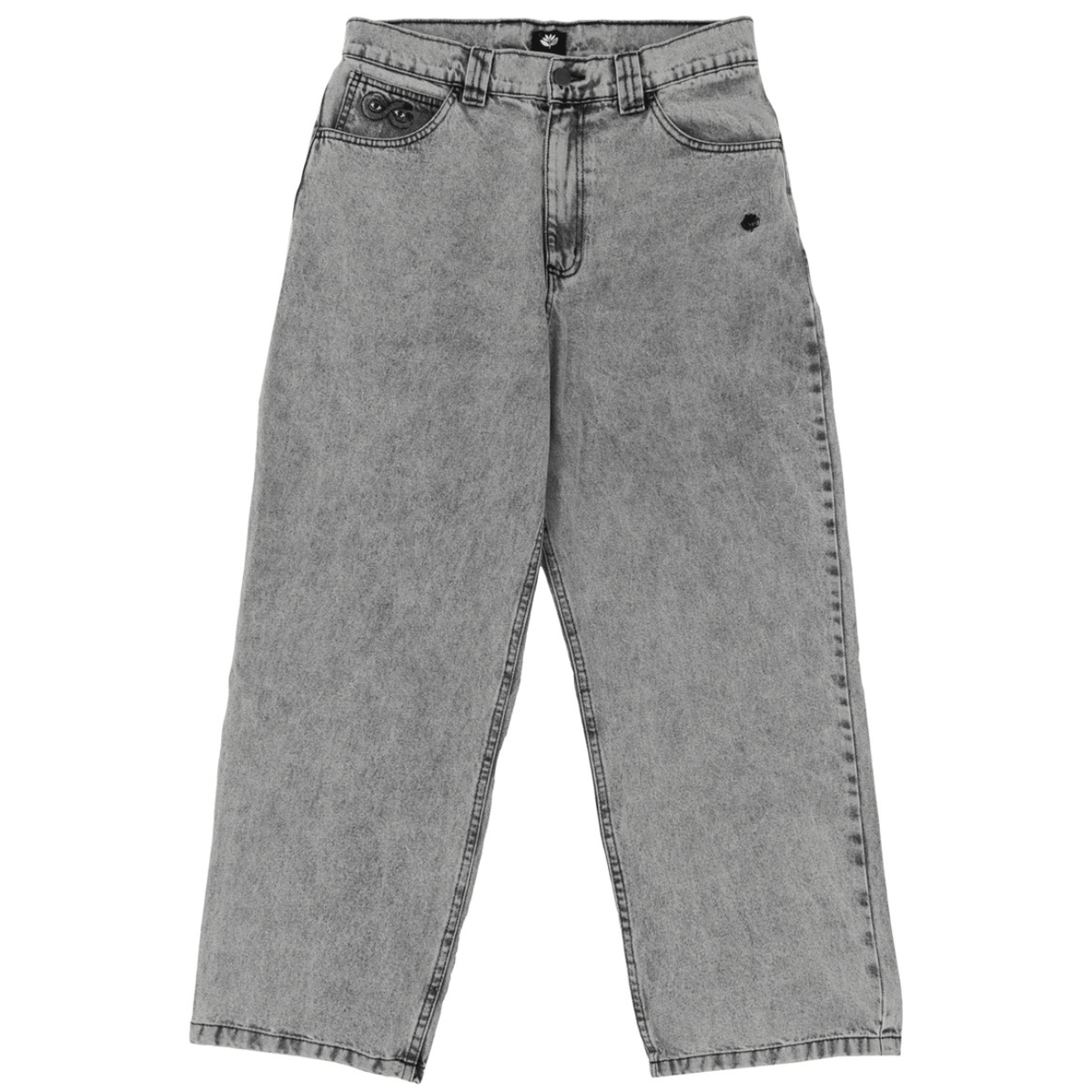 Magenta Skateboards OG Denim Stitch Jeans in acid wash, featuring classic denim design and stitching detail.