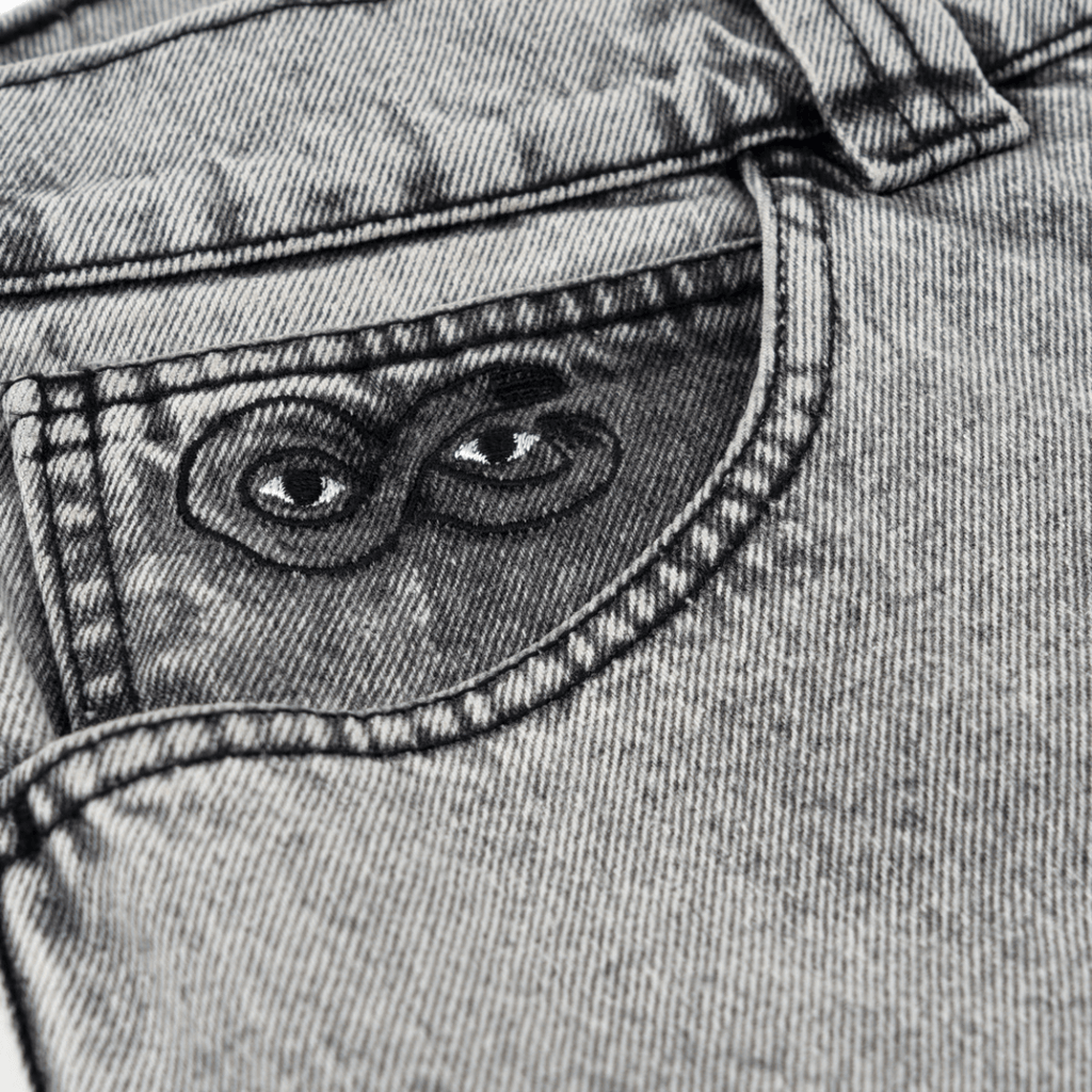 Magenta Skateboards OG Denim Stitch Jeans in acid wash with visible stitching, casual fit, and classic denim style.
