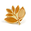 Magenta Skateboards Plant enamel pin badge in burnt orange, featuring a detailed plant design on a metal pin backing.