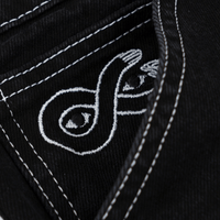 Magenta Skateboard OG Denim Long Shorts | Black - The Vines Supply Co