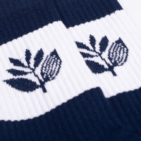 Magenta Skateboards Stripe Socks | Navy Blue - The Vines Supply Co