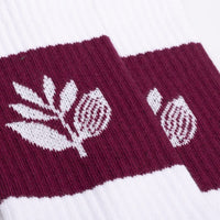 Magenta Skateboards Stripe Socks | White - The Vines Supply Co