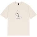 Magenta Skateboards Cruise Co T-Shirt in natural color, casual unisex tee with skateboarding logo, soft cotton fabric.
