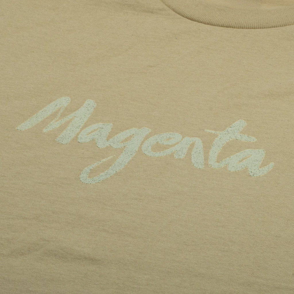 Magenta Skateboards Script T-Shirt | Beige - The Vines Supply Co