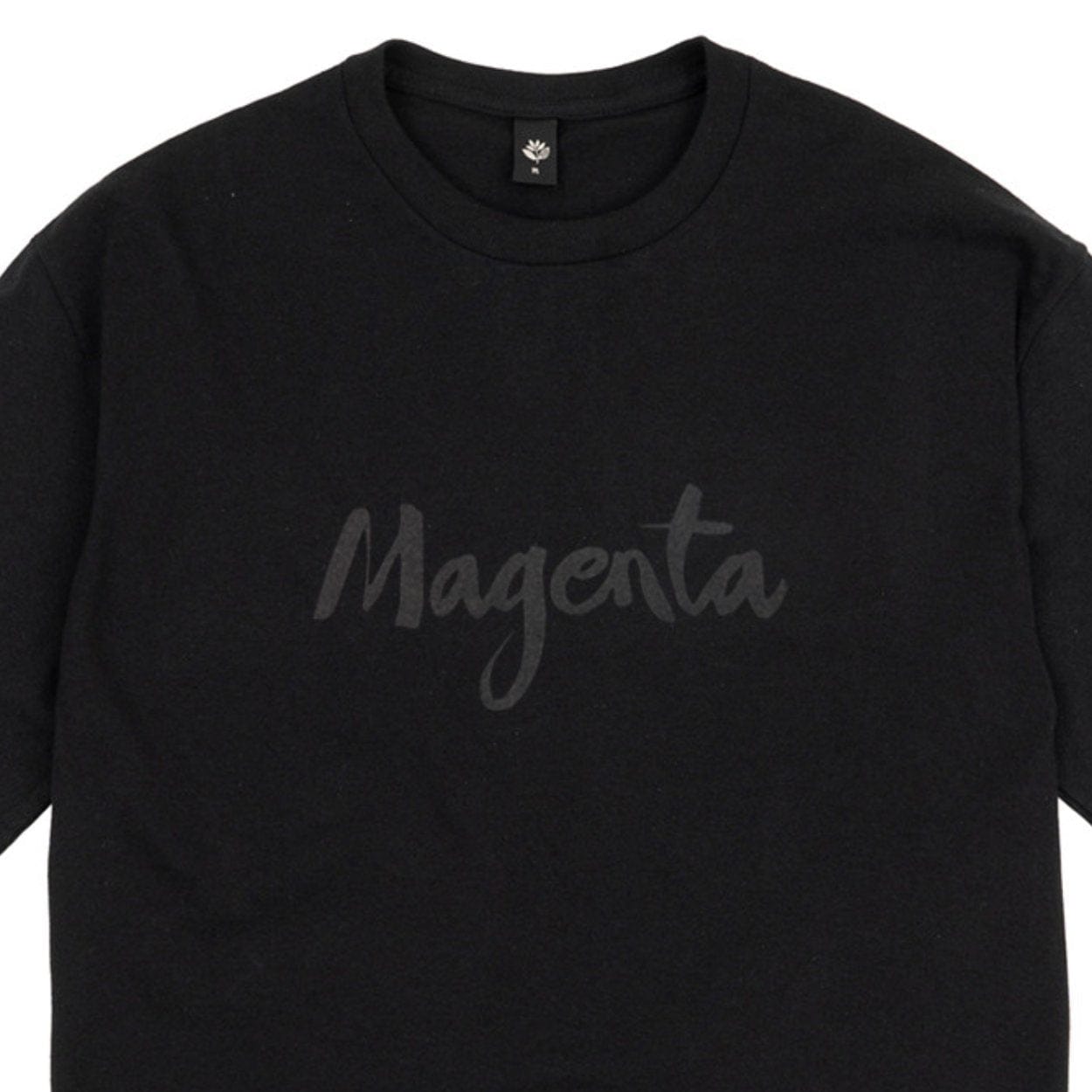Magenta Skateboards Script T-Shirt | Black - The Vines Supply Co