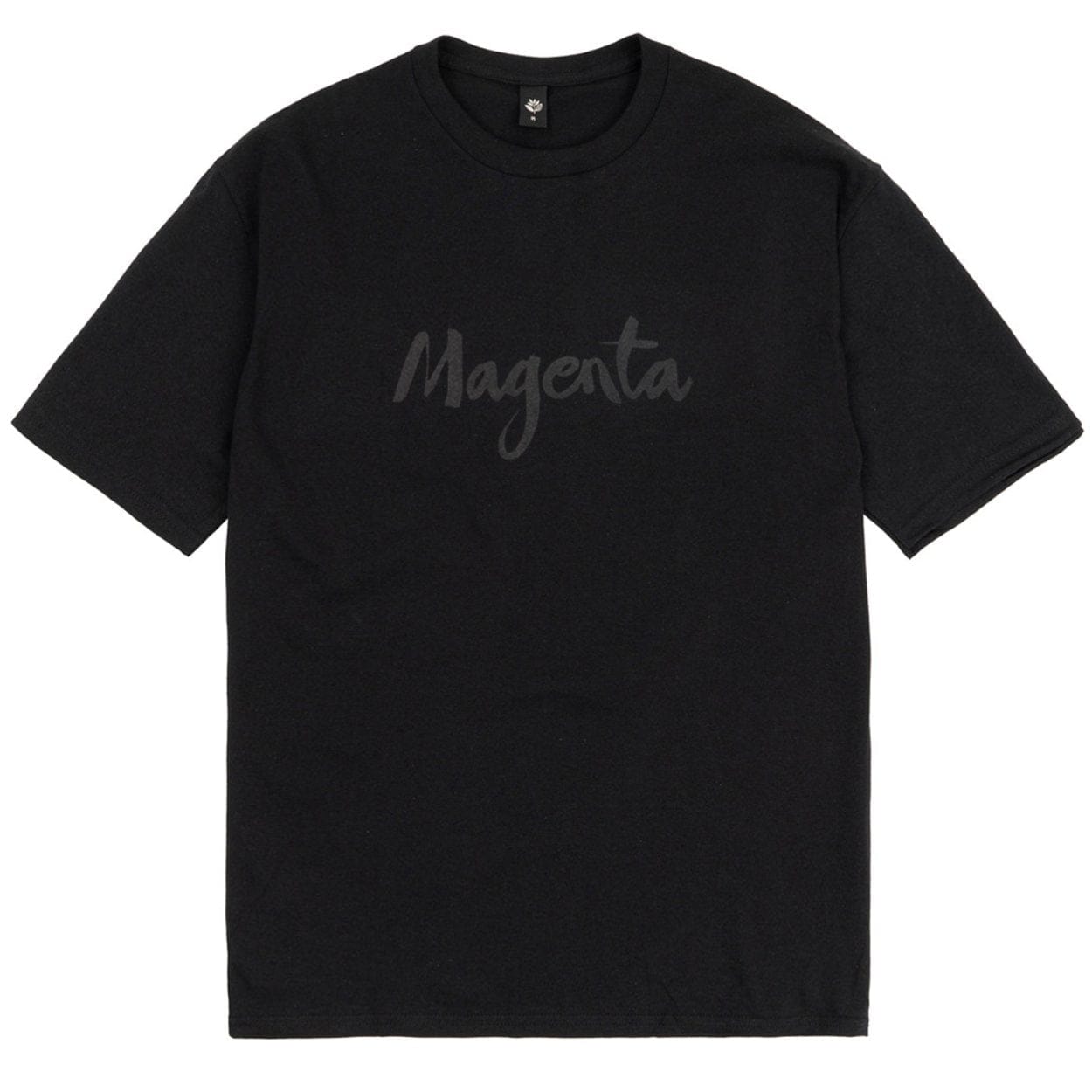 Magenta Skateboards Script T-Shirt | Black - The Vines Supply Co