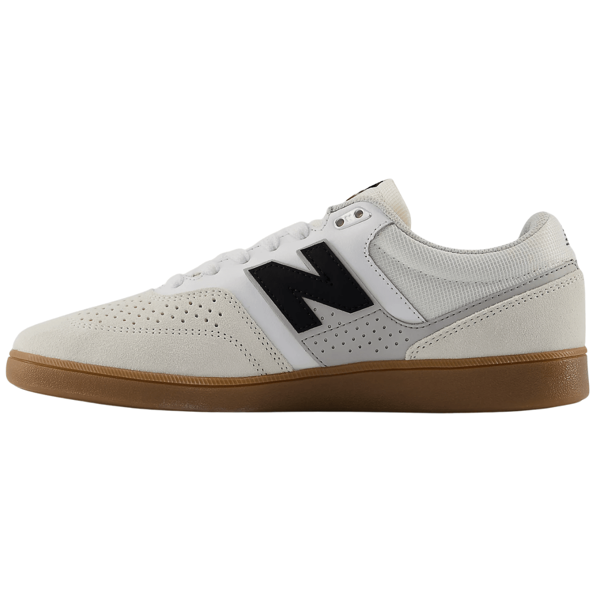 New Balance Numeric 508 Brandon Westgate skate shoes in Sea Salt and Black, featuring durable design and skateboarding style.