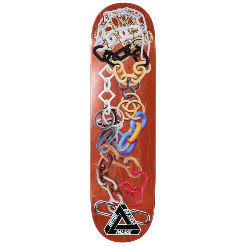 Palace Heitor Pro S43 skateboard deck in 8.5-inch width, featuring graphic design and branding on the top and bottom surfaces