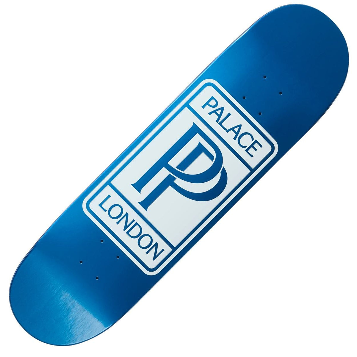 Palace PP S43 skateboard deck in 8.5-inch width, featuring graphic design, made by Palace Skateboards.