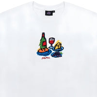 Palmah NZ Breakfast in Bordeaux T-Shirt | White