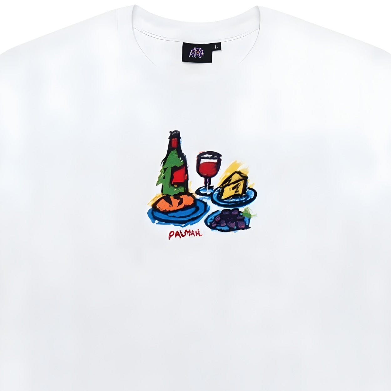 Palmah NZ Breakfast in Bordeaux T-Shirt | White