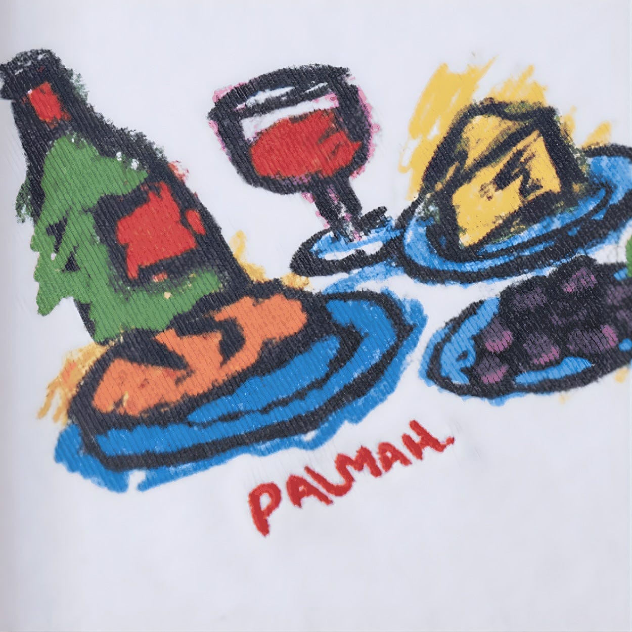 Palmah NZ Breakfast in Bordeaux T-Shirt | White