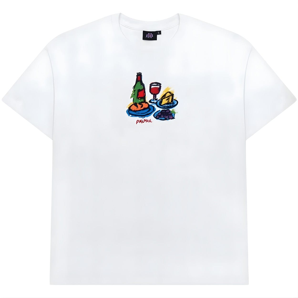 Palmah NZ Breakfast in Bordeaux T-Shirt | White