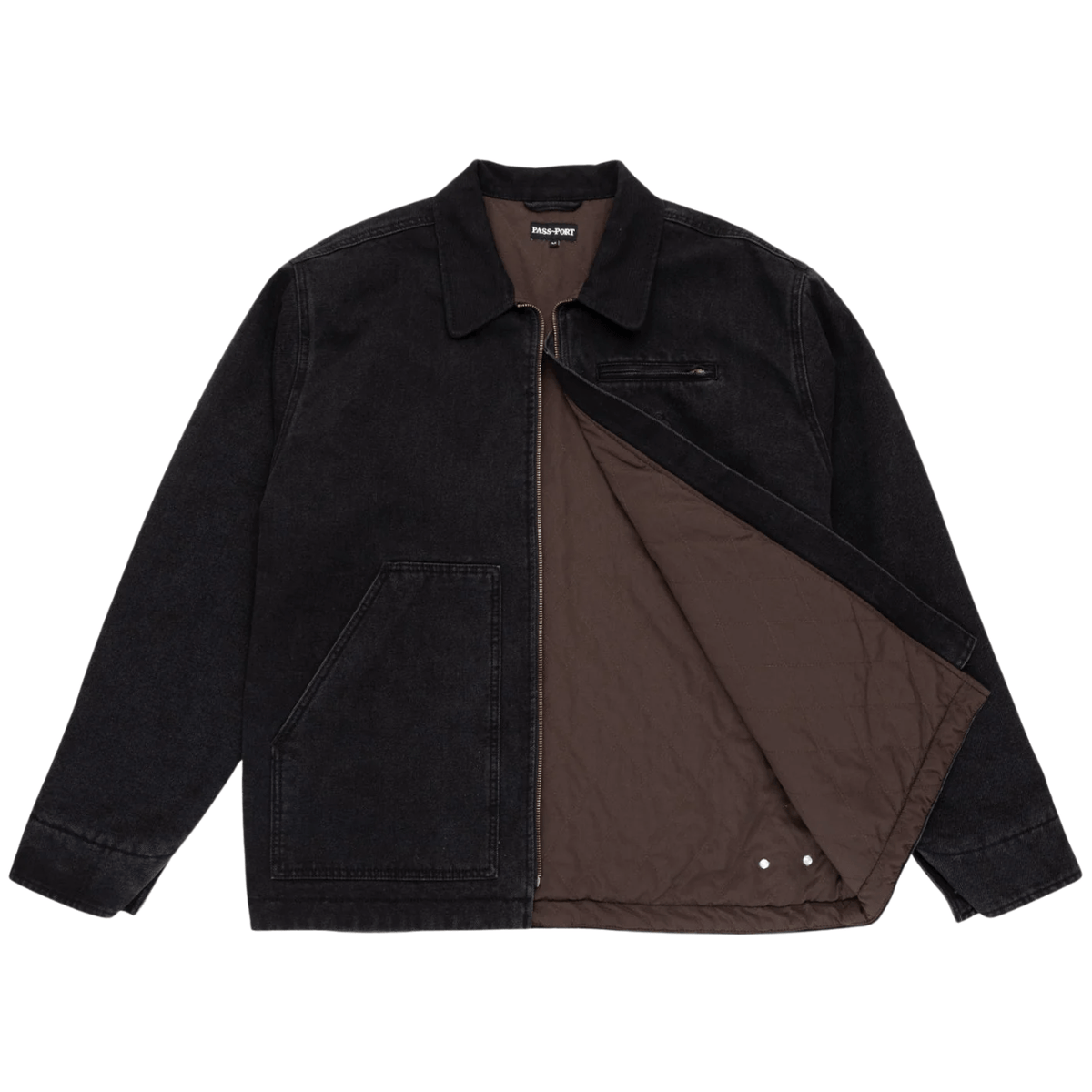 Pass~Port Recycled Demim Packers Jacket | Washed Black - The Vines Supply Co