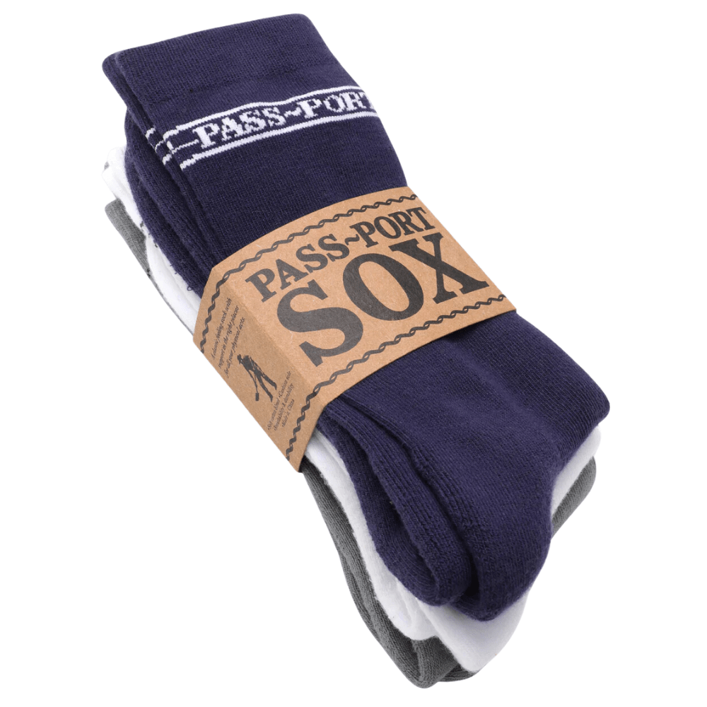 Pass~Port Hi Sox 3 Pack Socks | Navy, White & Grey - The Vines Supply Co
