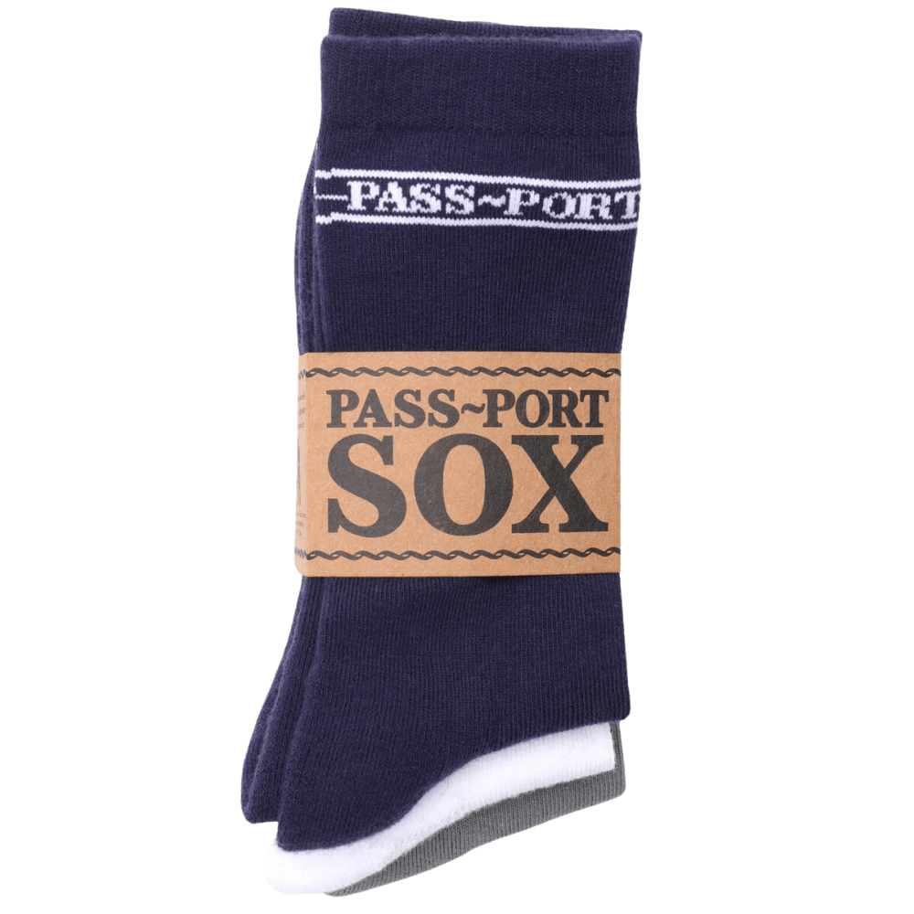 Pass~Port Hi Sox 3 Pack Socks | Navy, White & Grey - The Vines Supply Co
