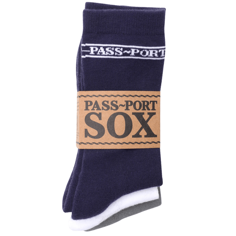 Pass~Port Hi Sox 3 Pack Socks | Navy, White & Grey - The Vines Supply Co